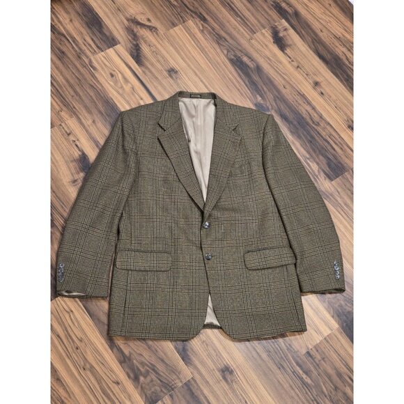 Stafford Lambswool Blazer Sz 43R Check Tweed Plaid Sport Coat - Picture 3 of 15